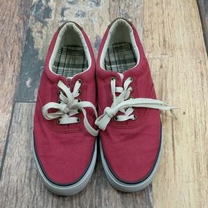American Eagle Red Canvas Boat Shoes Unisex Classic Sneaker Size 7
